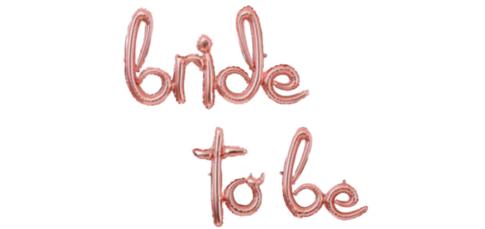 rose gold bride to be letter balloons