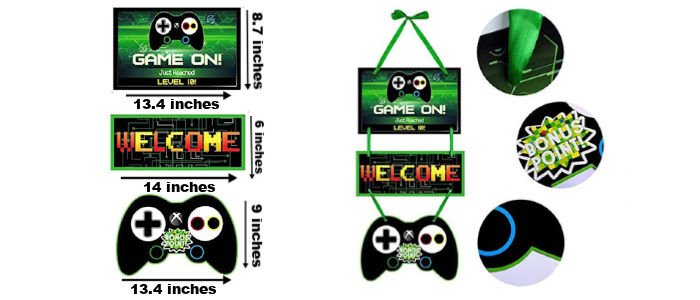 gaming party sign